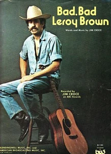 Bad, Bad Leroy Brown Jim Croce 1973 Vintage Sheet Music - Imagen 1 de 2
