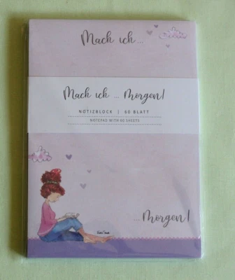 GRÄTZ VERLAG 1x Notizblock Kleine Auszeit Mache ich morgen.. A6 Merkzettel 60 Blatt Frau les