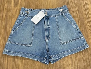 NWT Derek Lam 10 Crosby Shorts In Blue Size: 28 - Picture 1 of 4