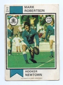 1974 Nrl Rugby League Scanlens (23) Mark ROBERTSON Newtown - Picture 1 of 2