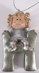 Ganz Bebé Niña Navidad Vacaciones Brillo 2.5" Inicial Ángel Adorno Letra H - Imagen 1 de 4