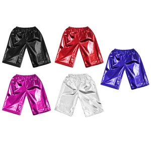 Kids Shorts Girls Dance Bike Metallic Waist Modern Playwear Costumes Bottoms - Picture 1 of 57