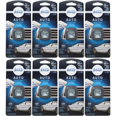 Pack of 8x Febreze Auto Car Vent Clip Air Freshener, Laundry Fresh, 1 Count - Image 1 of 3