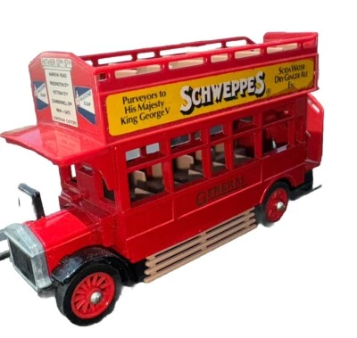Vintage 1982 Matchbox Schweppes Soda 1922 Double-Decker Bus Die Cast World Ship - Image 1 of 4