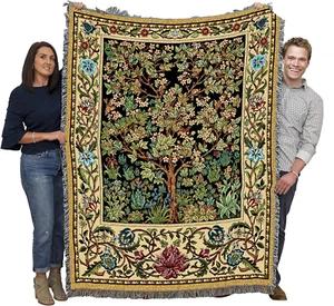 William Morris Tree of Life Blanket - Arts & Crafts - Gift Tapestry Throw Woven - Picture 1 of 9