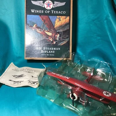 Banco de monedas diecast biplano Stearman Wings of Texaco 1931 1995 tercera colección Foto 1 de 4