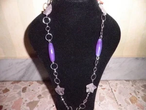 Collana pietre dure stelle in ametista e agata viola - Foto 1 di 1