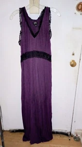 Vintage Damen Nicole Miller Größe L lila Spitze langes Nachthemd Hostess neu ohne Etikett 1980er - Bild 1 von 6