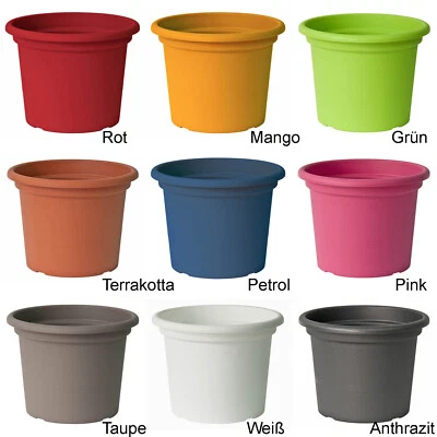 EURO3PLAST 10 Farben + 12 Größen Blumentopf Topf Blumentöpfe Blumenkästen Kübel Gartentopf