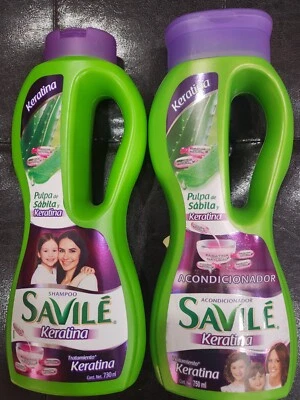 SHAMPOO & CONDITIONER SAVILE ALOE PULP & KERATIN HAIR 24.7 FL OZ EA 730 ML - Image 1 of 3