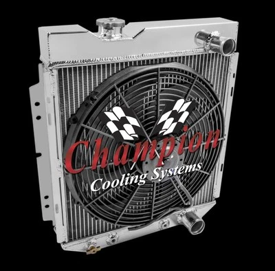 Ford Mustang Champion 1964-1966 radiador 3 filas más SPAL 16" ventilador de perfil medio Foto 1 de 4