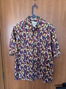 REYN SPOONER American Classic Wine & Grape Hawaiian shirt Medium Vintage 1990's - Picture 1 of 5