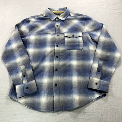 Jeremiah Flannel Shirt Mens Medium Blue Plaid Button Up Outdoor Casual Adult - Image 1 of 4