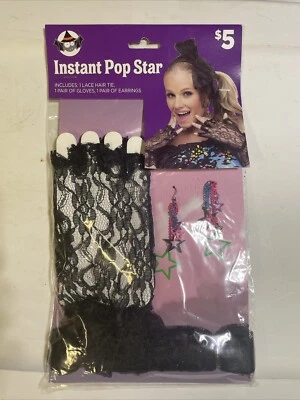 Nuevo Kit Accesorios Disfraz Halloween Instantáneo Años 80 Estrella del Pop Décadas Foto 1 de 3