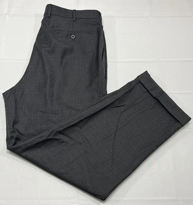 "Pantalones para hombre Zanella Bennett hechos en Italia gris 100 % lana plisados con puños 36x30""" Foto 1 de 4