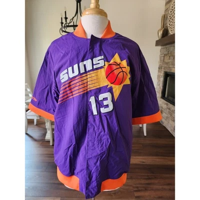 Mitchell & Ness Phoenix солнца Стив Нэш 13 разминка куртка фиолетовый оранжевый L новый без ЯРЛЫКОВ - Изображение 1 из 4