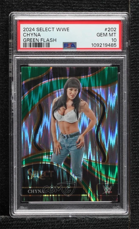2024 Panini Select WWE Ringside Green Flash Prizm Chyna #202 PSA 10 GEM MT - Image 1 of 2