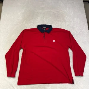 BMW Lifestyle Mens Red Long Sleeve Polo Shirt Collared Logo Size XL - Picture 1 of 7