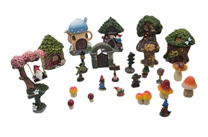 Mini Fairy Garden Forest Figurine Gnome 26 Piece Set - Picture 1 of 10