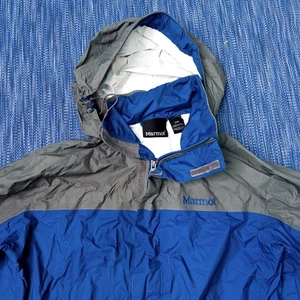 Marmot Rain Jacket Men’s Size M Windbreaker MemBrain Blue Gray CC-440 - Picture 1 of 18