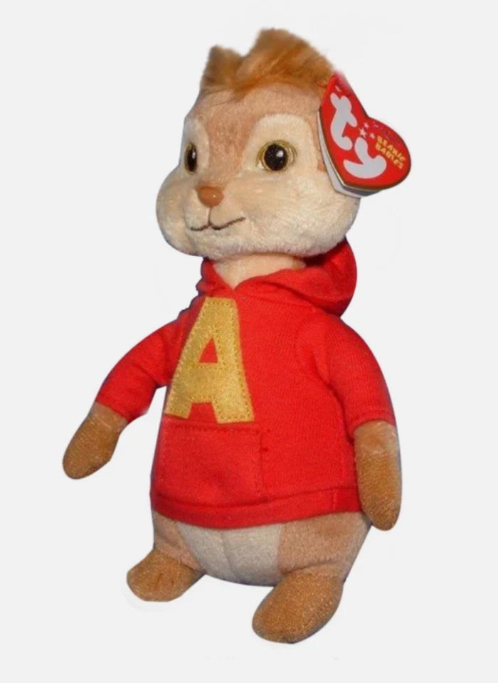TY 豆豆娃 - 花栗鼠阿尔文(阿尔文和花栗鼠电影)(7 英寸)MWMT — 第 1/1 张图片