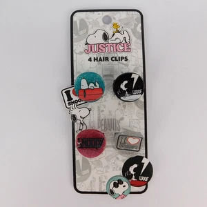 Justice Peanuts SNOOPY Girls MINI CLAW CLIP SET, 4-Piece, Multi-Color - Picture 1 of 10