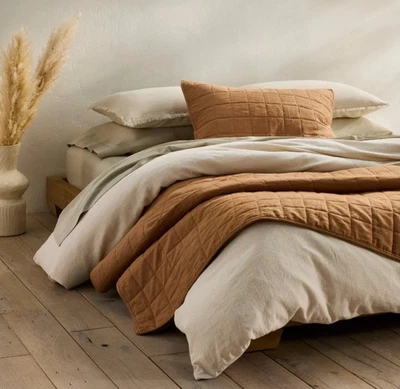 Casaluna Full/Queen Heavyweight Linen Blend Quilt & Shams Bundle, New - Image 1 of 4