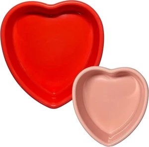2pcs Silicone Heart Shaped Cake Pans,Silicone 4in and 7in, red pink - Picture 1 of 3