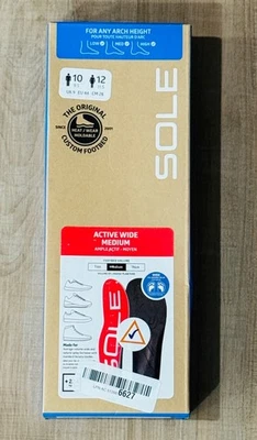 Sole Active Medium Plantar Fasciitis Insoles Men's Women's Size M 10 W 12 New - Image 1 of 4