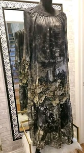 Maxi Vestido Para Mujer Elegante Ombré Salpicaduras de Seda Italiana Más Hermoso Talla Única  - Imagen 1 de 12