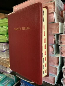 Biblia Letra Grande reina v.l1960 Tamaño Manual, Borgoña Imitació Piel indice - Picture 1 of 9