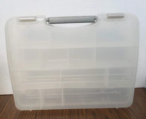 Plano ProLatch 12 Slot Clear Adjustable Spoon Tackle Storage Box - Picture 1 of 6