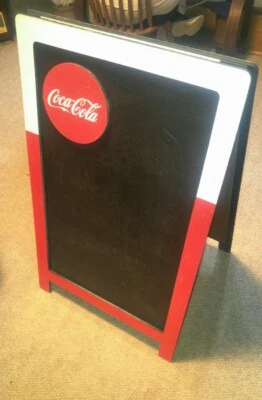 Coca Cola Sidewalk Chalkboard Sign Double Sided A-Frame Menu Board 39x23.5 Ad - Image 1 of 4