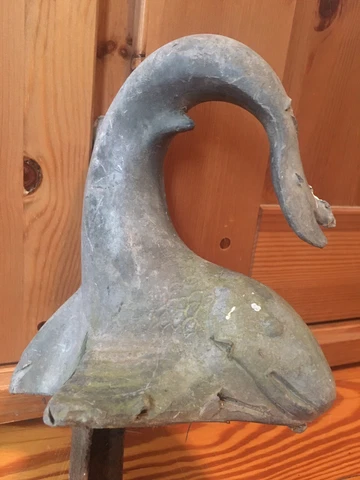 ANTIQUE CAST LEAD DOLPHIN FISH CARP KOI GARDEN HOSE ORNAMENT STATUE Concord, MA Cover