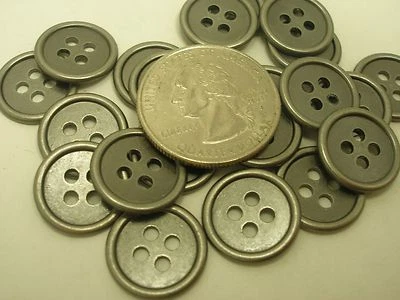 New lots of 10 Silver/Nickel Dull Metal Buttons size 13/16, 5/8 &1/2 inch (#S2) - Image 1 of 4