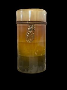 HTF PIER 1 IMPORTS DISCONTINUED LAYERED PINEAPPLE BASIL 3”x6” PILLAR CANDLE NEW