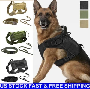 Tactical Dog Vest US Working Dog Military Harness with Handle No-pull Large - Picture 1 of 48