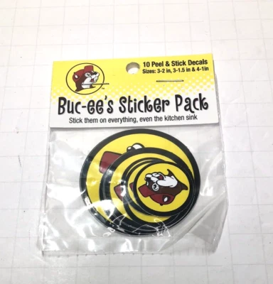 Buc-ee’s Sticker Pack - 10 Stickers with Buc-ee's Logo - Variety of sizes - Image 1 of 2