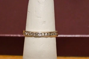 14k White Gold Band .20 -.25 Carat Diamond PETITE CHANNEL SIZE 4.5 MIDI TOE RING - Picture 1 of 5