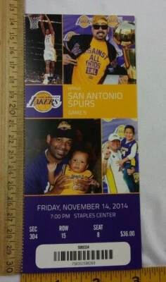 Los Angeles Lakers v Spurs 14/11/2014 boleto de juego 8 Kobe Bryant Tim Duncan Foto 1 de 2