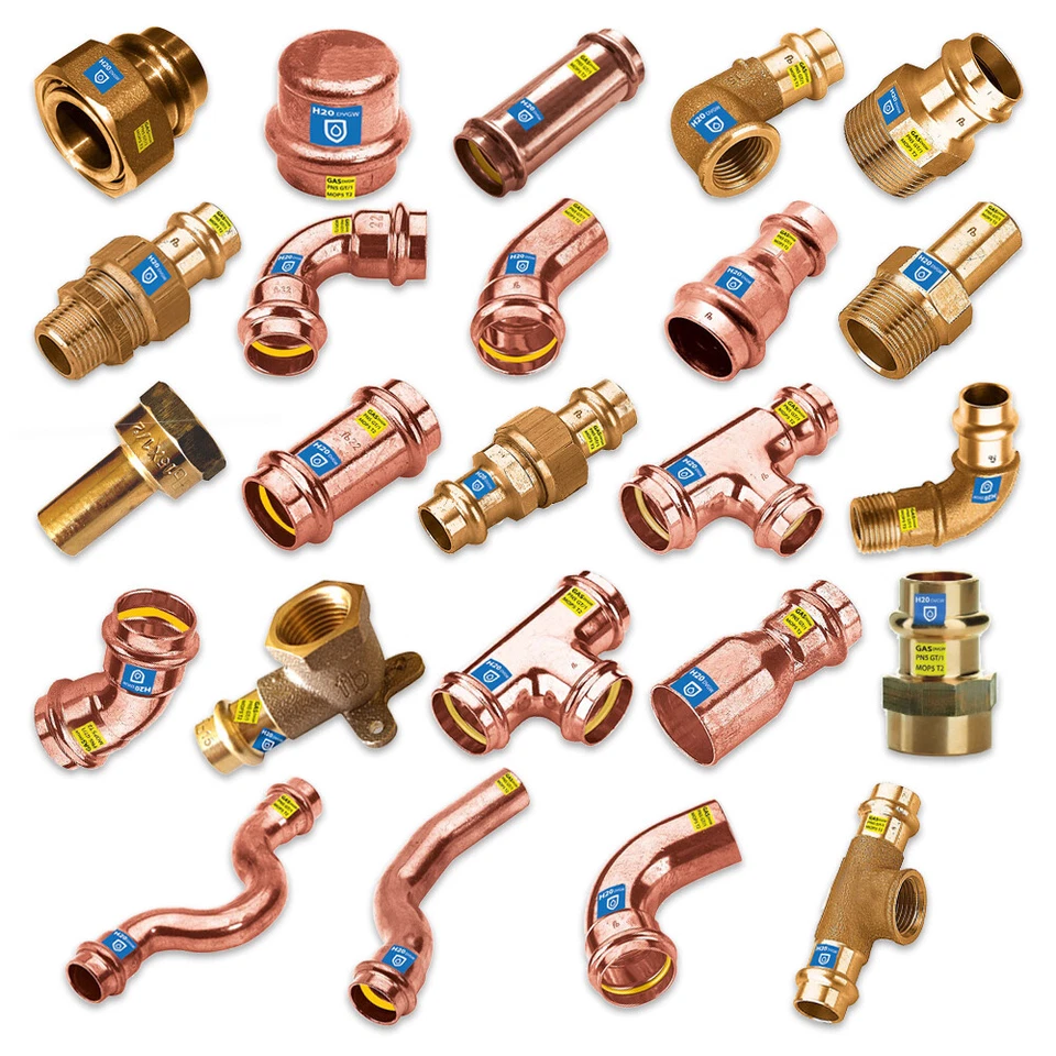 FRABO Pressfitting Kupfer für Heizung Trinkwasser Gas Wasser CU-Press DVGW V-Kontur