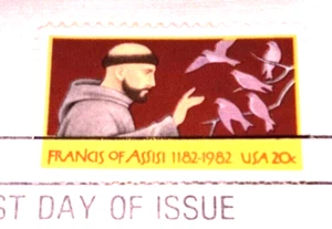 Francis of Assisi - Catholic - 1982 22kt Golden Replica Stamps - Gold Replicas - Picture 1 of 4