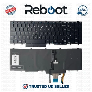 Dell Latitude E5550 E5570 E5580 E5590 UK QWERTY Laptop Backlit Keyboard 0FP37Y - Afbeelding 1 van 2