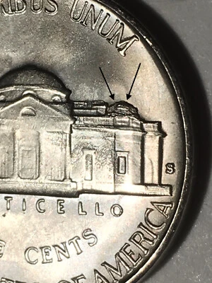 1940-S  Major Die Break on Reverse Error Gem BU++ Superb  Jefferson Nickel#10 - Image 1 of 3