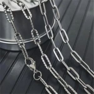 Pure Titanium O Chain Necklace 5.3mm Width Anti-allergy Men Women Jewelry Gift - Picture 1 of 7