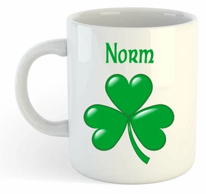 Norm - Kleeblatt Personalisiert Name Becher - Irisch st Patricks Geschenk - Bild 1 von 1