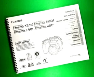 Owners Manual for Fujifilm S5700 S5800 S700 S800, 180 Pages With Clear Covers! - Picture 1 of 1