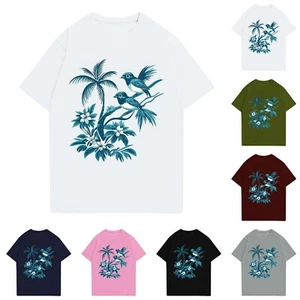 Shirts for Men Regular-Fit Short Sleeve O Neck Breathable Print Basic Tops - Picture 1 of 81