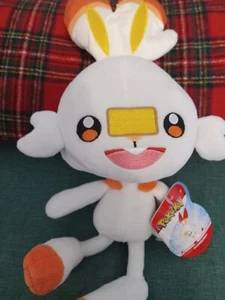 Pokemon Sword & Shield Official 8" Plush - Scorbunny White 2022 New - Bild 1 von 5