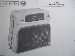 1956 BUICK WONDER BAR 981708 RADIO PHOTOFACT - Picture 1 of 1